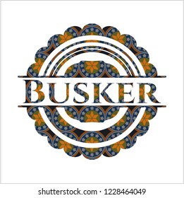 Busker arabesque emblem. arabic decoration.