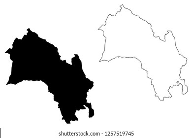 Buskerud (Administrative divisions of Norway, Kingdom of Norway) map vector illustration, scribble sketch Buskerud  map