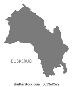 Buskerud Norway Map grey