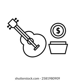 Busking icon Black and white logo