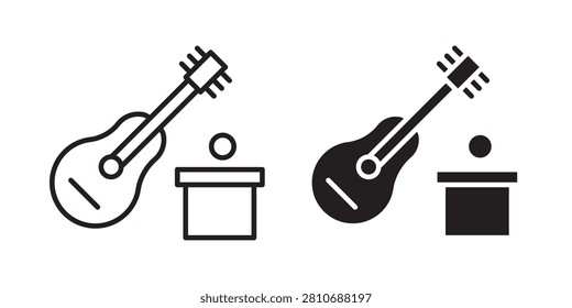 Busking icon clean label set..