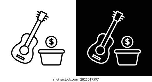 Busking icon editable graphics kit. EPS10.