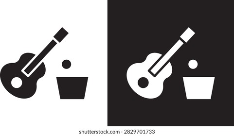 Busking icon editable outline label..