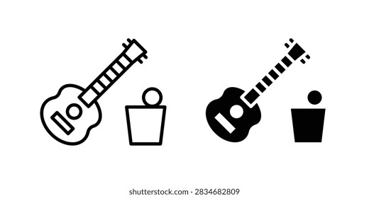 Busking icon flat illustrations collection