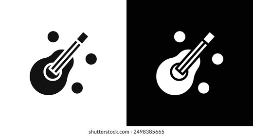 Busking icon flat line symbol set.