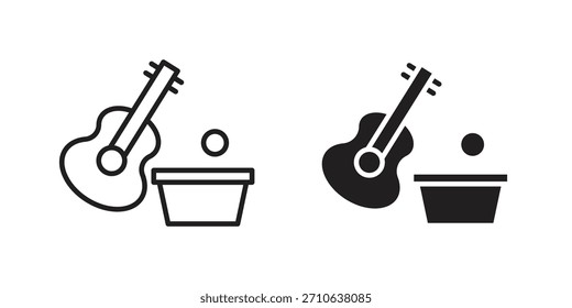 Icono de Busking. Colección de estilo plano y de trazo. símbolo simple