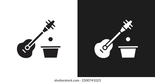 Vector de arte de línea de ícono Busking