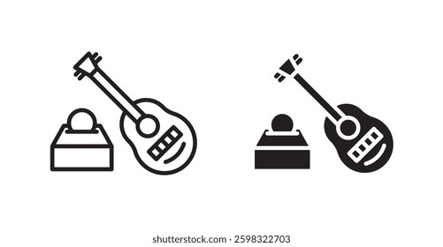 Busking icon outlined icon vector collection.