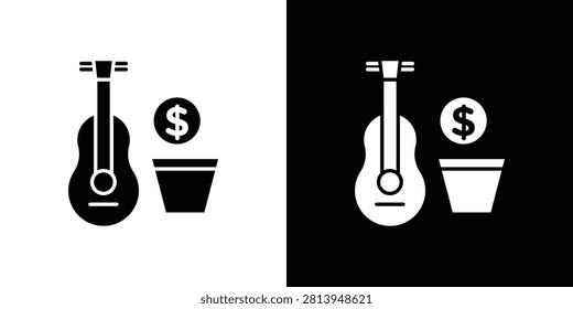 Busking icon simple logo set.