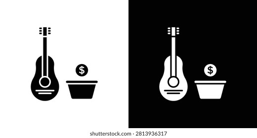Busking icon simple logos bundle.
