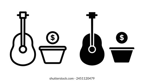 Icono de Vector Busking para artistas callejeros y músicos