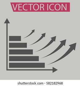 Busness increasing,growing graph and chart icon,sign,symbol and flat style for app, web and digital design.
