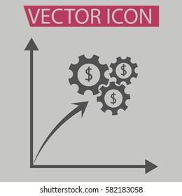 Busness increasing,growing graph and chart icon,sign,symbol and flat style for app, web and digital design.

