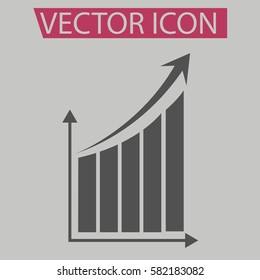 Busness increasing,growing graph and chart icon,sign,symbol and flat style for app, web and digital design.
