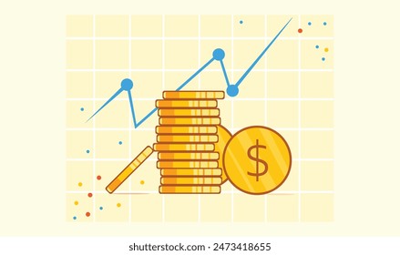 Busniess currency coin icon vector illustration work for commercial use.