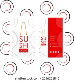 Bussines Card Sushi Restaurant - Vector Ilustration