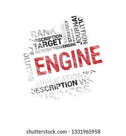 bussines concept wih text engine  - engine word cloud