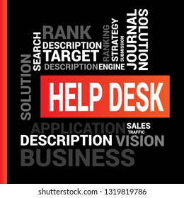 bussines concept wih text help desk - help desk word cloud 