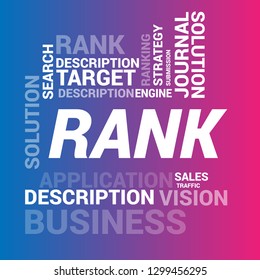 bussines concept wih text rank - rank word cloud
