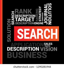 bussines concept wih text search - search  word cloud