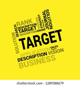 bussines concept wih text Target - target word cloud