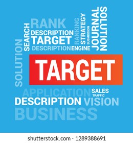 bussines concept wih text Target - target word cloud