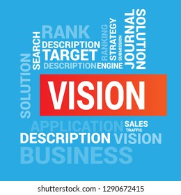 bussines concept wih text Vision - vision word cloud