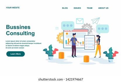 Bussines Consulting website vector illustration