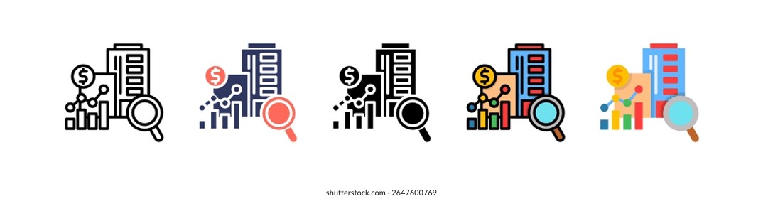 Bussines Forecast Icon Multiple Vector Illustration