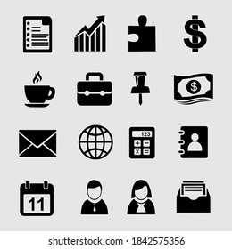 Bussines Icon Set Flat Desain Vector