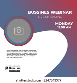 Bussines live webinar and corporate social media post template