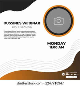 Bussines live webinar and corporate social media post template