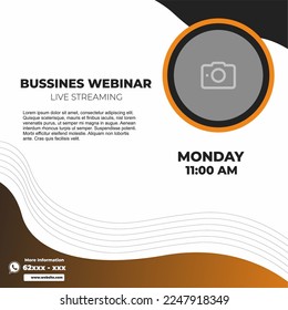 Bussines live webinar and corporate social media post template