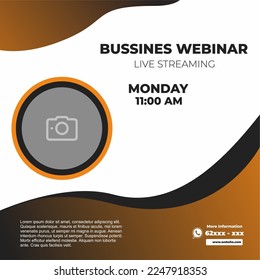 Bussines live webinar and corporate social media post template