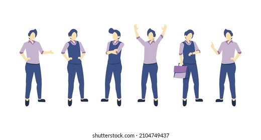 Bussines Man Flat Characters Vector Illustration Design Set