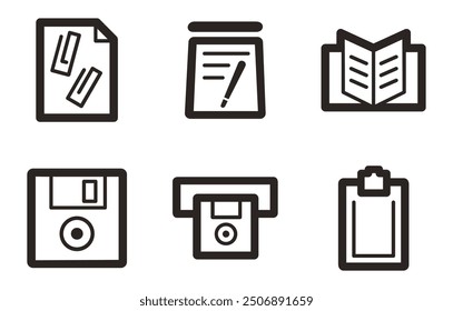 bussines paper icons set. vector. editable