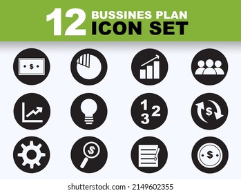 Bussines Plan Icon Set Design Vector