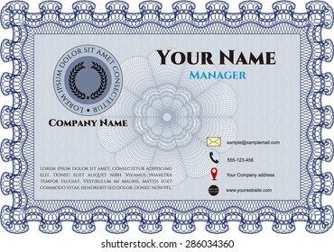 Bussines or presentation card, retro style. Customizable, Easy to edit and change colors.With great quality guilloche pattern. Superior design. 