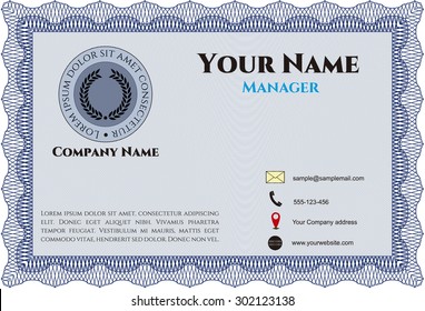 Bussines or presentation card, retro style. With linear background. Complex design. Customizable, Easy to edit and change colors.