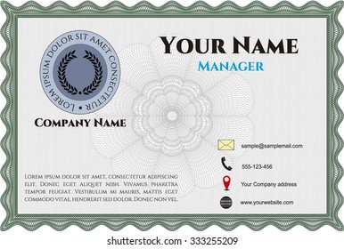 Bussines or presentation card, retro style. Customizable, Easy to edit and change colors.Good design. With complex linear background. 