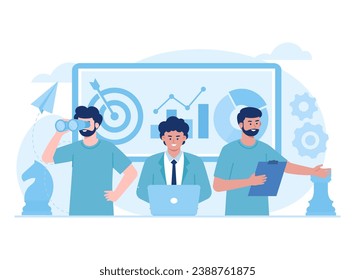 bussines strategy trending concept flat illustration