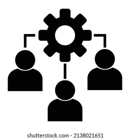 bussines icono de entrenamiento en estilo plano.engranaje blanco personas ilustraciones vectoriales sobre con fondo aislado.concepto de gestión de empleados.