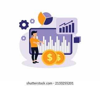 Bussiness Analysis Flat Design Illustration	