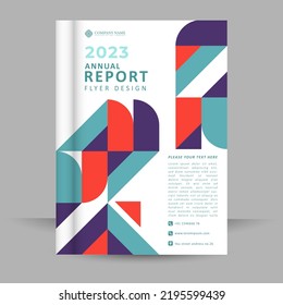 bussiness annual report flyer template geometric design