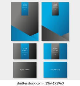 Bussiness Card Black and Blue Gradient