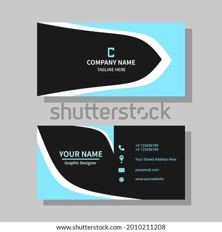 bussiness card template blue and black color
