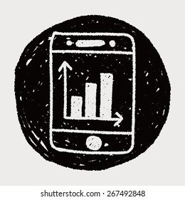 bussiness chart in cell phone doodle drawing