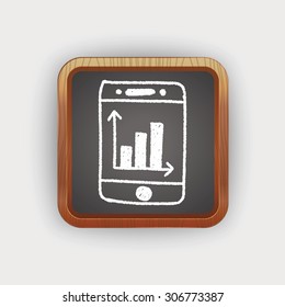 bussiness chart in cell phone doodle drawing