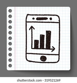 bussiness chart in cell phone doodle drawing