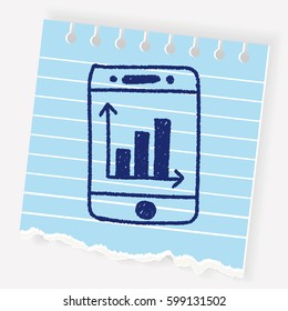 bussiness chart in cell phone doodle drawing